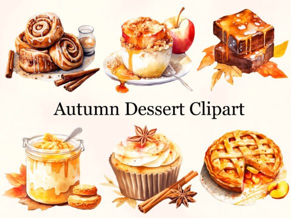 Capturing the Essence of Fall: A Guide to Watercolor Autumn Dessert Clipart for Creative Projects