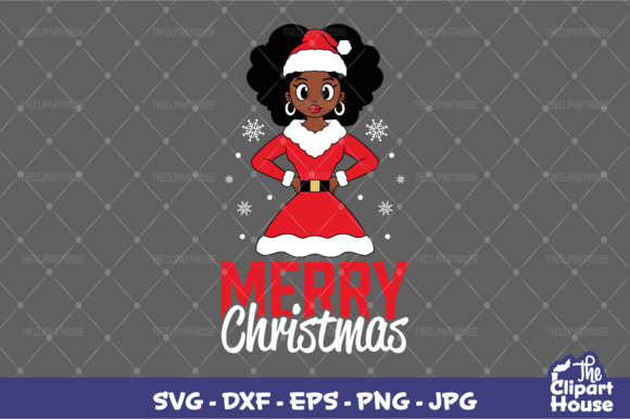 Merry Christmas Cartoony Afro Woman 2: A Versatile Design for Creative Projects
