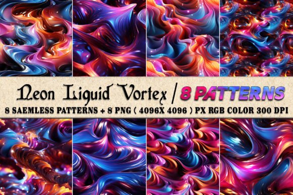 Neon Liquid Vortex 8 Patterns Background: A Strategic Asset for Modern Branding