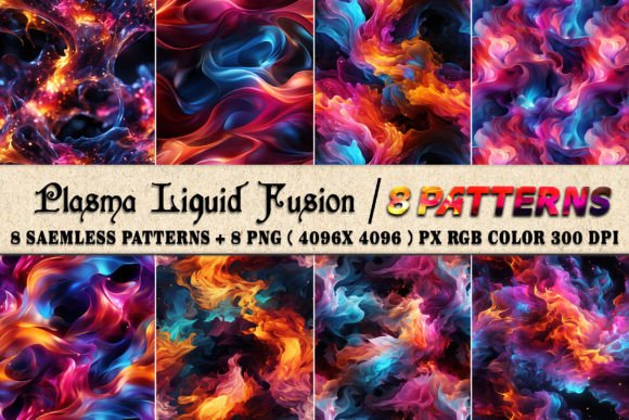 Plasma Liquid Fusion 8 Patterns Papers: A Versatile Toolkit for Modern Creatives