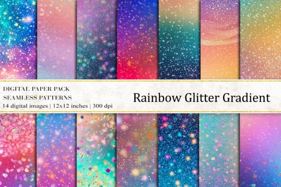 Rainbow Glitter Gradient Digital Papers: A Comprehensive Evaluation