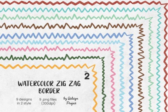 Watercolor Zig Zag Border for Creative Projects