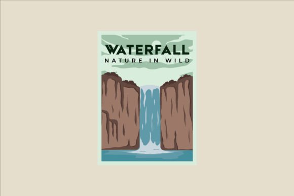 Waterfall Poster Vector Illustration: A Versatile Asset for Modern Design Projects